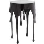 Deco 79 Contemporary Aluminum Accent Table with Glass Top, Black 16" x 16" x 25"