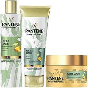 Pantene Pro-V Miracles Anticaduta Capelli Donna, Forti & Lunghi, Set Per Capelli: 1X Shampoo Anticaduta 225ml, 1x Balsamo Anticaduta 200ml, 1X Maschera Anticaduta 160ml, con Biotina e Bambù