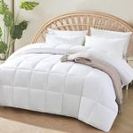 100% Viscose Made from Bamboo Comforter for Hot Sleepers- Breathable Cooling Silky Soft Duvet Insert King Size-with 8 Corner Tabs- All Season Comforter (102x90 Inches, White)