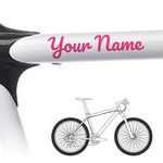 2 x Custom Name Bike Frame Stickers - Curly Style