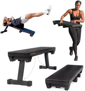 Verse Agile Folding Weight Bench – Compact & Portable Workout Bench for Home Gym – Heavy-Duty 1,000 lb Capacity, Foldable Flat Bench for Strength Training, Adjustable Decline Sit-Up Bench for Full-Body Workouts