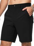 JMIERR Mens Stretch Workout Fishing Shorts Lightweight Golf Shorts Casual Hiking Shorts for Men, Black, US36(L)