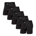 SAXX Underwear Co. Men's Daytripper Boxer Brief Fly 5Pk, Black, Large