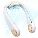 TORRAS Coolify Portable Air Conditioner Neck Fan USB Fan, Hands Free Semiconductor Cooling Bladeless Fan, 4000 mAh Rechargeable Leafless Mini USB Fan for Outdoor/Home/Office, 3 Speeds, Pearl White