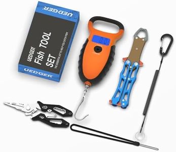 UEDGER Fishing Pliers Digital Fish Scale with Lip Gripper, Saltwater Line Cutter Hook Remover Floating Hanging Fish Weigher 50LB Capacity, Fishing Gear Tools Kit Fishing Gift for Men