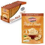 Idahoan Potato Mash, Gluten Free, Vegetarian, Cooks in 1 Minute, Pantry Food, Cheddar Cheese Bulk Pack of 12