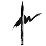 NYX Professional Makeup Epic Ink Liner, Brush Tip Liquid Eye Liner Pen, Up To 24 Hours of Wear, 6 Intensely Pigmented Shades, Waterproof Vegan Formula, Shade: Black