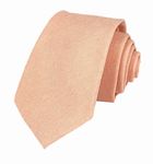 Kihatwin Men's Skinny Solid Color Cotton Linen Ties Wedding Party Slim cut Neckties 2.4", Light Peach, One Size