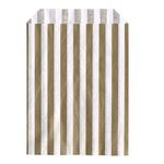 The Paper Bag Company Candy Stripe Paper Bags, 5 x 7 Inches - Gold, Pack of 100