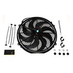 A-Team Performance 16" Heavy Duty 12V Radiator Electric Wide Curved 8 Blade FAN 3000 CFM Reversible Push or Pull with Mounting Kit