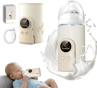 Portable Bottle Warmer for Travel, Rapid Warming with Battery(8000mAh), Warm for 6-12 Hours,LED Display & Temperature Control,Waterless Milk Warming for Comfortable Baby Feeding,Bottle warmer on the go