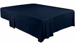 Utopia Bedding - Flat Sheet Super King Size - Easy Care Soft Brushed Polyester - Microfiber Fabric - Wrinkle, Shrinkage, and Fade Resistant - Navy