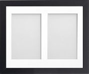 Allington Range 10x8-inch Black Picture Photo Frame with White 2-Aperture Mount for Image Size 6x4-inch