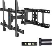 TV Wall Mount Full Motion Fits 16, 18, 24 Inches Wood Studs, Articulating Swivel TV Mount for Most 37-70 Inch LED, LCD, OLED, Flat Screen, Plasma TVs up to 132 lbs, VESA 600x400mm by PERLESMITH