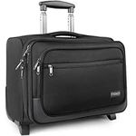 Rolling Laptop Bag, 17 Inch Rolling Briefcase for Men Women, Water Resistant Roller Bag with Wheels and USB Charging Port, Gift for Men Women Business Travel Work, Black