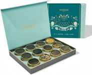 VAHDAM, BLOOM - Assorted Tea Gift Sets, 12 Premium Loose Leaf Teas in tin Caddy Presentation box | 100% Natural Ingredients | Gift for Everyone