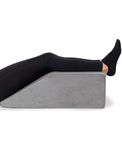 Leg Elevation Pillow - with Full Memory Foam Top, High-Density Leg Rest Elevating Foam Wedge- Relieves and Recovers Foot and Ankle Injury, Leg Pain, Hip and Knee Pain, Improves Blood Circulation, Grey