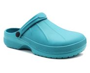 IMTY Womens Lightweight Clogs EVA Slip On Garden Adjustable Strap Summer Beach Hospital Nurse Kitchen Chef Water Shoes Sandals (Blue, UK Footwear Size System, Adult, Women, Numeric, Medium, 7)