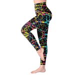 SINOPHANT High Waisted Leggings for Women, Buttery Soft Elastic Opaque Tummy Control Leggings, Plus Size Workout Gym Yoga(Color Line1,S-M)