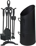 Black Coal Hod and 5 Pieces Companion Set 1042 Fire Tools Fireplaces and Accessories