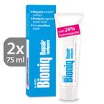 Dr. Wolff's Bioniq Repair Toothpaste 2x 75ml | Fluoride Free Toothpaste For Daily Use | For Sensitive Teeth Inspired By Nature | Enamel Repair Whitening Toothpaste | Small Toothpaste For Travel & Home
