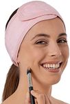 Brook + Bay Spa Headband for Washing Face - Makeup & Skincare Face Wash Head Band - Face Mask Towel Terry Hair Band for Women - Pink