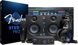 Fender Quantum Complete Bundle | Home Recording Studio Kit with USB-C LT 2 Audio Interface, M7 MkII Condenser Mic, HD7 Headphones, Eris 3.5 Monitors, Fender Studio Pro, Beginner Studio Bundle