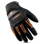 Steelbird Adventure A-2 Full Finger Bike Riding Gloves with Touch Screen Sensitivity at Thumb and Index Finger, Protective Off-Road Motorbike Racing (XXL, Orange), Polyester