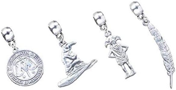 The Carat Shop Harry Potter Silver Plated Multi Slider Charm 4 Piece Set, Silver, o/s (54152)