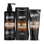 Beardo De-tan Har Roz Kit For Men (Set of 3) | Detan Face Wash & Detan Scrub & Detan Body Wash with Powerful Coffee Extract for Tan Removal | Hydrates & Exfoliates Men's Skin for Oil Control