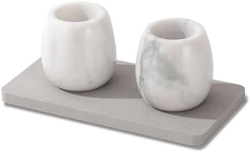 Electric Toothbrush Holder, Toothbrush Holders Travel Set with Tray and Bag, 2 Pcs Marble Electric Toothbrush Holder for Bathroom (White)
