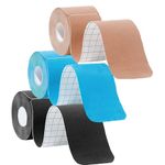 3 Rolls Kinesiology Tape Precut, Athletic Sports Tape Adhesive for Muscles Ankle Neck Knee Shoulder Promotes Recovery and Providing Support, Total 60 Precut Strips (Mix Color)