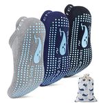 TENQUAN 3 Pairs Yoga Socks with Grips for Women Non Slip Socks for Pilates Barre Ballet Dance Fitness Sports Anti-Skid Home & Hospital Rehab