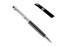 Quality 2-in-1 Capacitive Touchscreen Stylus and Ballpoint Pen with Crystals (BLACK)