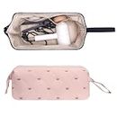 Hair Tools Travel Bag, Quilted Hair Tool Bag for Women, Portable Hair Dryer Organizer Case Compatible with Dyson Airwrap Styler（Pink）