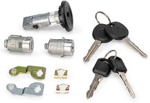 FANHAY Ignition Switch Lock Cylinder with Pair Front Door Lock Cylinder Compatible with 2003-2006 Chevy Silverado Suburban GMC Sierra Yukon Cadillac Escalade 707835 706592 598007