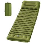 FEAHRZEUG Self Inflating Camping Mattress, 2024 Upgraded Material, Inflatable Sleeping Pad with Built-in Foot Pump, Self-inflating Sleeping Mats for Camping, Tent, Backpacking, Hiking, Single Green