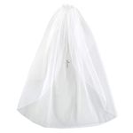 White First Communion Veil with Rhinestone Cross, 54 Inch