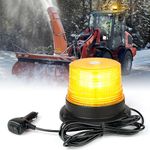 Xprite LED Warning Beacon Strobe Light Amber Rooftop Safety Flashing Lights with Magnetic Base 16 ft Straight Cord for Vehicle Forklift Truck Tractor Golf Carts UTV Car Bus