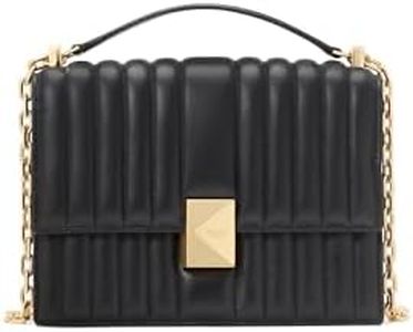 kate spade new york Deco Quilted Leather Chain Shoulder Bag, Black, Black, One Size