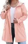 IN'VOLAND Plus Size Rain Jacket for Women Waterproof with Hood Trech Coat for Women Lightweight Raincoats Long Windbreaker