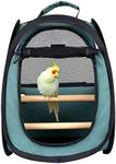 Akinerri Birds Travel Carrier, Small Bird Travel Bag, Transparent Breathable Travel Cage Bird Parrot Carrier, Include Perch and Bottom Tray