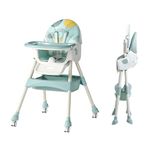 Meditive Baby High Chair for Feeding – Adjustable, Foldable Baby Feeding Chair for 6 months to 5 Years with Tray, Safety Harness, and Comfortable Design – Baby dining Chair for Feeding 0 to 5 Years, Kids Dining Chair, Baby Food Chair for 6 months to 3 years,