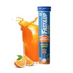 Fast&Up Reload (5 Litres) Low Sugar energy drink for Instant Hydration - 20 Effervescent Tablets with all 5 Essential Electrolytes + Added Vitamins - Certified Electrolytes Drink - Orange flavour