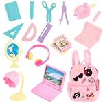 Toyvian 18 Pcs Doll School Supplies 1:12 Scale Doll Accessories Mini Dollhouse Accessories for Girls Gift Doll Playset