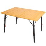 KingCamp Camping Table Bumbus 100x70 cm Folding Table Height Adjustable 42~70cm for 2-6 Persons 4 Folds Camping Table Foldable Loadable up to 80kg