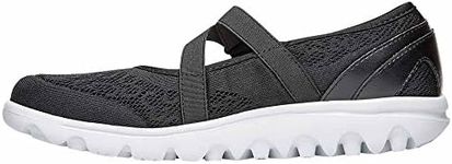 Propét Women's TravelActiv Mary Jane Flat, Black, 8