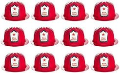 Windy City Novelties Red Plastic Fire Helmets - 12 Pack