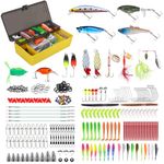 Fishing Lures Kit with Tackle, 253 PCS Fishing Accessories Including Top Water Lures, Crankbait, Minnow, VIB, Popper, Soft Fishing Baits, Spoons, Hooks, Worms, Jigs, Tackle Box for Bass, Trout