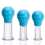 YILINNA 3 Pcs Silicone Facial Cupping Therapy Set Vacuum Massage Cup Kit Body Cupping Cup Set for Face Neck Back Eyes Massage Vacuum Cans Suction Anti Cellulite Massager Health Care (Blue)